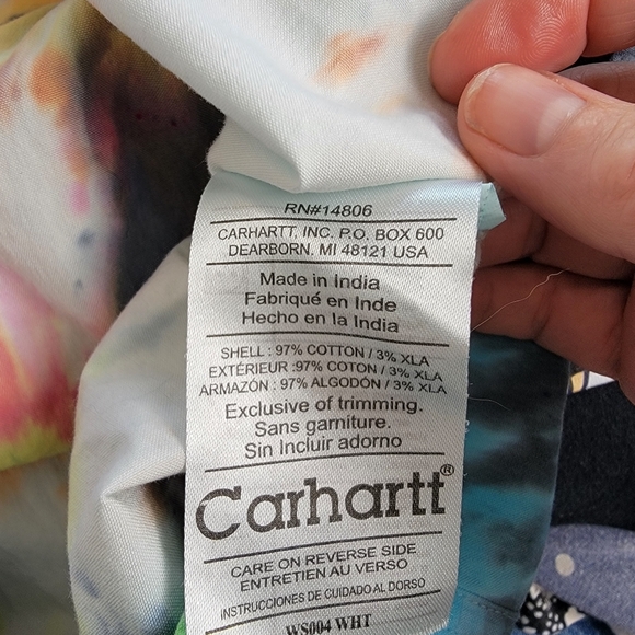 Carhartt Sleeveless Tye Dye Top Cotton Snap Front Western 2009 Fitted Structure - Picture 11 of 12